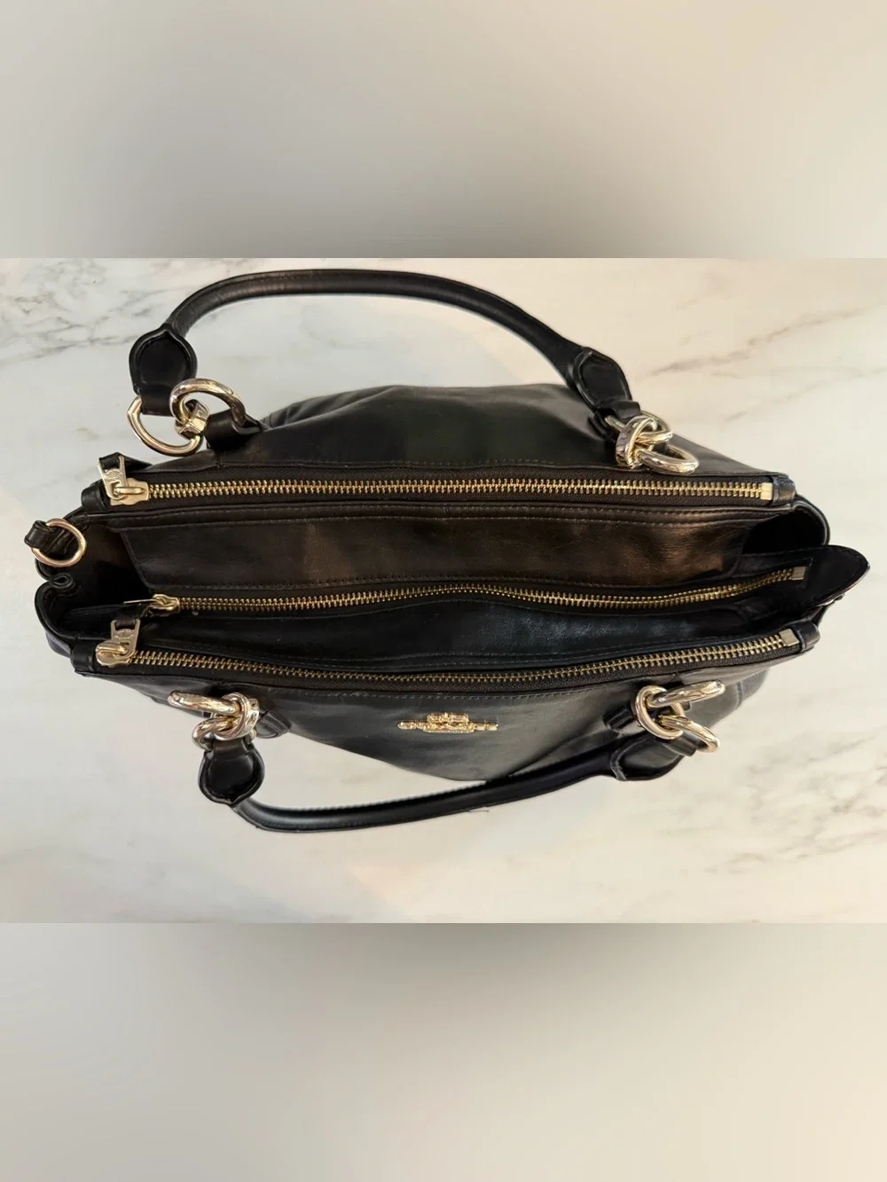 Coach black leather